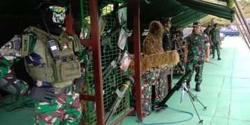 Peringati HUT TNI Ke-77 Tahun, Kodim Poso dan Yonif 714 SM Gelar Pameran Alutsista