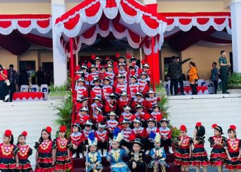 Tim Drumband Cilik Joyful Kids Unjuk Gigi di HUT ke-59 Provinsi Sulteng dan Hardiknas 2023