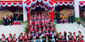 Tim Drumband Cilik Joyful Kids Unjuk Gigi di HUT ke-59 Provinsi Sulteng dan Hardiknas 2023